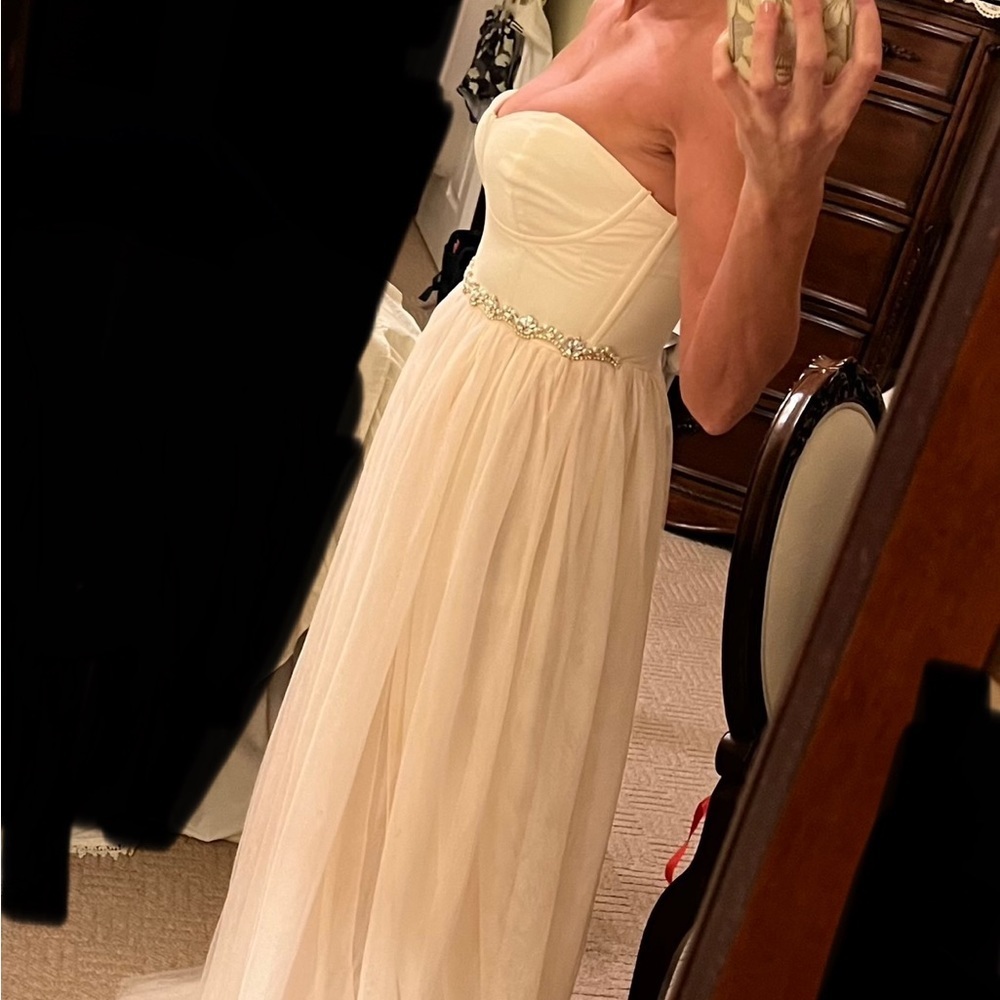 Custom At the Alter maxi corset strapless dress in Cream Size 4 - Picture 3 of 4